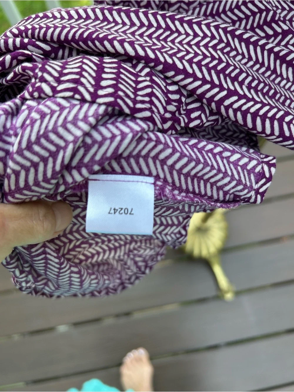 LOFT Purple Chevron Midi Dress with Elastic Waist